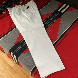 Lauren white linen pants NWT